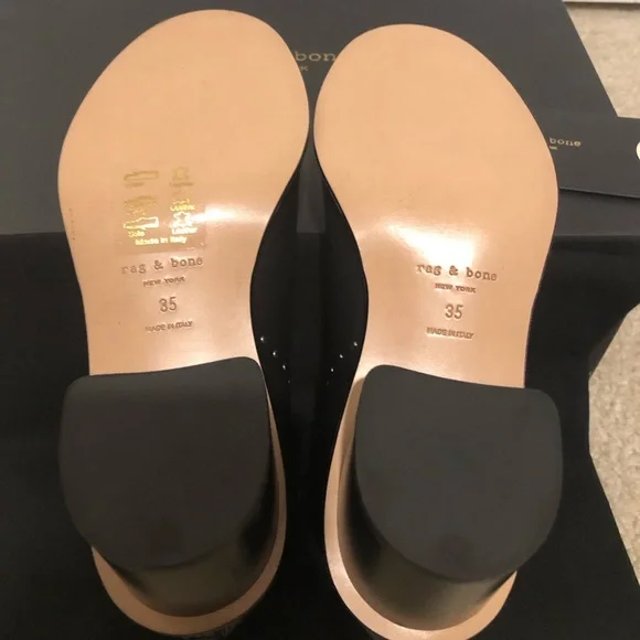 Rag & Bone Willow Stud Black Leather Ankle Boots. New In Box! Sz 5 - Picture 8 of 10